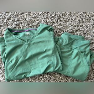 Green medium healing hands scrubs